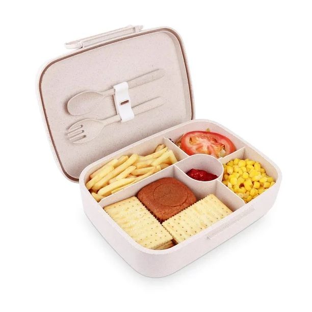 BriGenius Bento Lunch Box 5 Compartments Leakproof Microwave with Fork & Spoon - Walmart.com | Walmart (US)