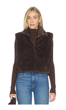 Line & Dot Dane Faux Fur Top in Brown from Revolve.com | Revolve Clothing (Global)