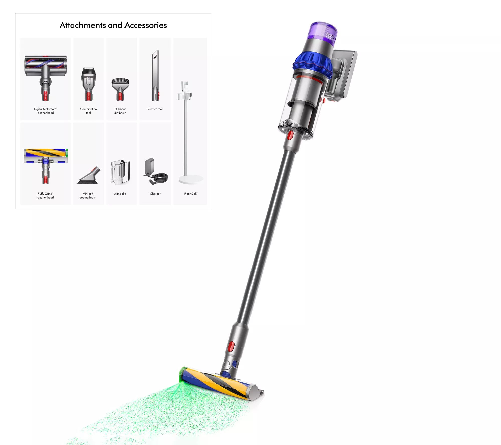 Dyson V15 Detect Cordfree Vacuum w/2 Cleaner Heads & Floor Dok - QVC.com | QVC