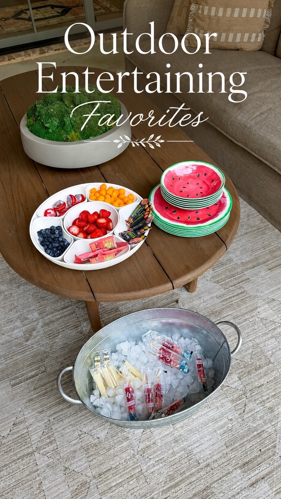 #AD Texas backyard entertaining favorites that help keep the kids outside all summer long ☀️🍉
	1.	Lazy Susan snack tray — easy grab-and-go snacks for kids
	2.	Watermelon outdoor plates — cute, durable, and perfect for summer entertaining
	3.	Galvanized bucket — fill with popsicles, drinks, or water bottles
	4.	Outdoor dishes and serving pieces that make hosting feel effortless
	5.	Bounce house — hours of entertainment and one of our best backyard investments
We spend so much of our summer outside, and these are a few things we reach for again and again. Can’t wait to share more of our backyard and home improvement projects along the way!
@wayfair #wishyouwerehere #outdoor #Wayfair #WayfairPartner #backyardentertaining #outdoorliving #summerhosting #outdoorhosting #backyardideas #familybackyard #outdoorfun #summerfavorites #wayfairfinds