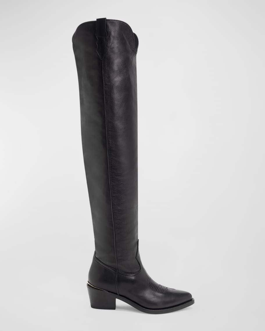 Partlow Julia Leather Over-The-Knee Western Boots | Neiman Marcus