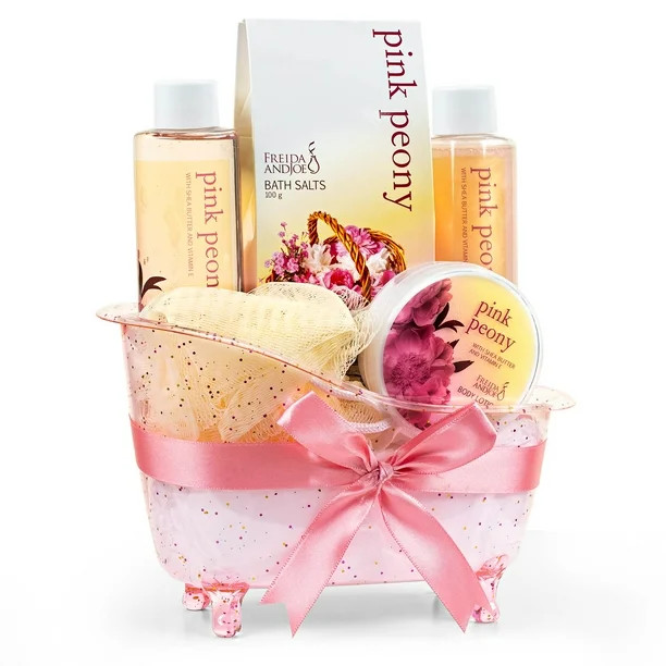 Freida & Joe Pink Peony Spa Bath Gift Set in a Dazzling Glitter Tub | Walmart (US)