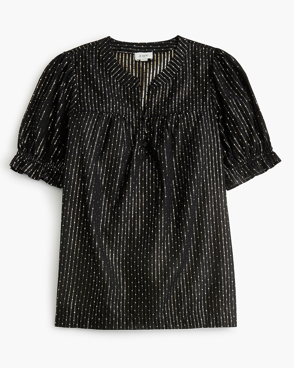 Metallic-dot puff-sleeve top | J.Crew Factory