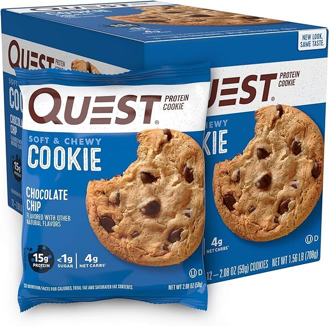 Quest Nutrition Chocolate Chip Protein Cookie, High Protein, Low Carb, Gluten Free, Soy Free, 12 ... | Amazon (US)
