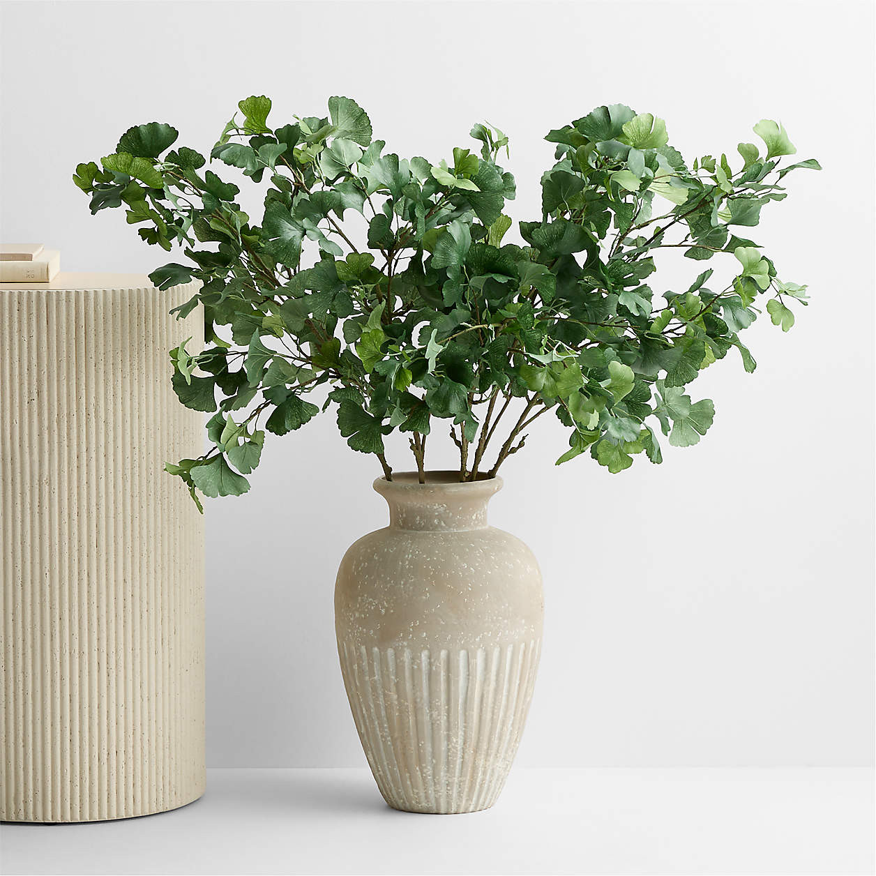 Faux Green Ginkgo Branch 51" | Crate & Barrel | Crate & Barrel
