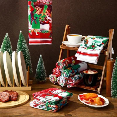 12 Pcs Christmas Kitchen Towels Dish Towels Vintage Winter Snowman Decoration Hand Towels Tea Xmas Dishcloths Christmas Kitchen Decor For Holiday Hous | Wayfair North America