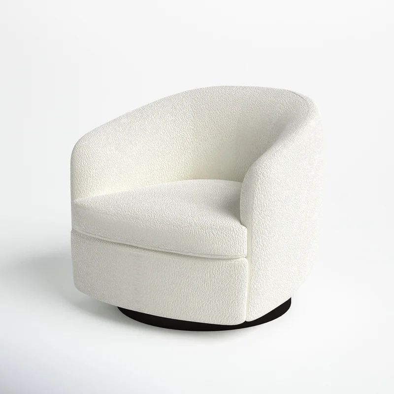 Marcy 34" Wide Polyester Swivel Barrel Chair | Wayfair North America