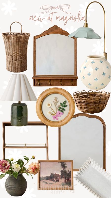 Summer arrivals at magnolia! So good!!! Gonna be ordering some of these items for sure! 

Vase lamp sconce mirror art basket florals shelf THEBLOOMINGNEST 

#LTKSeasonal #LTKhome