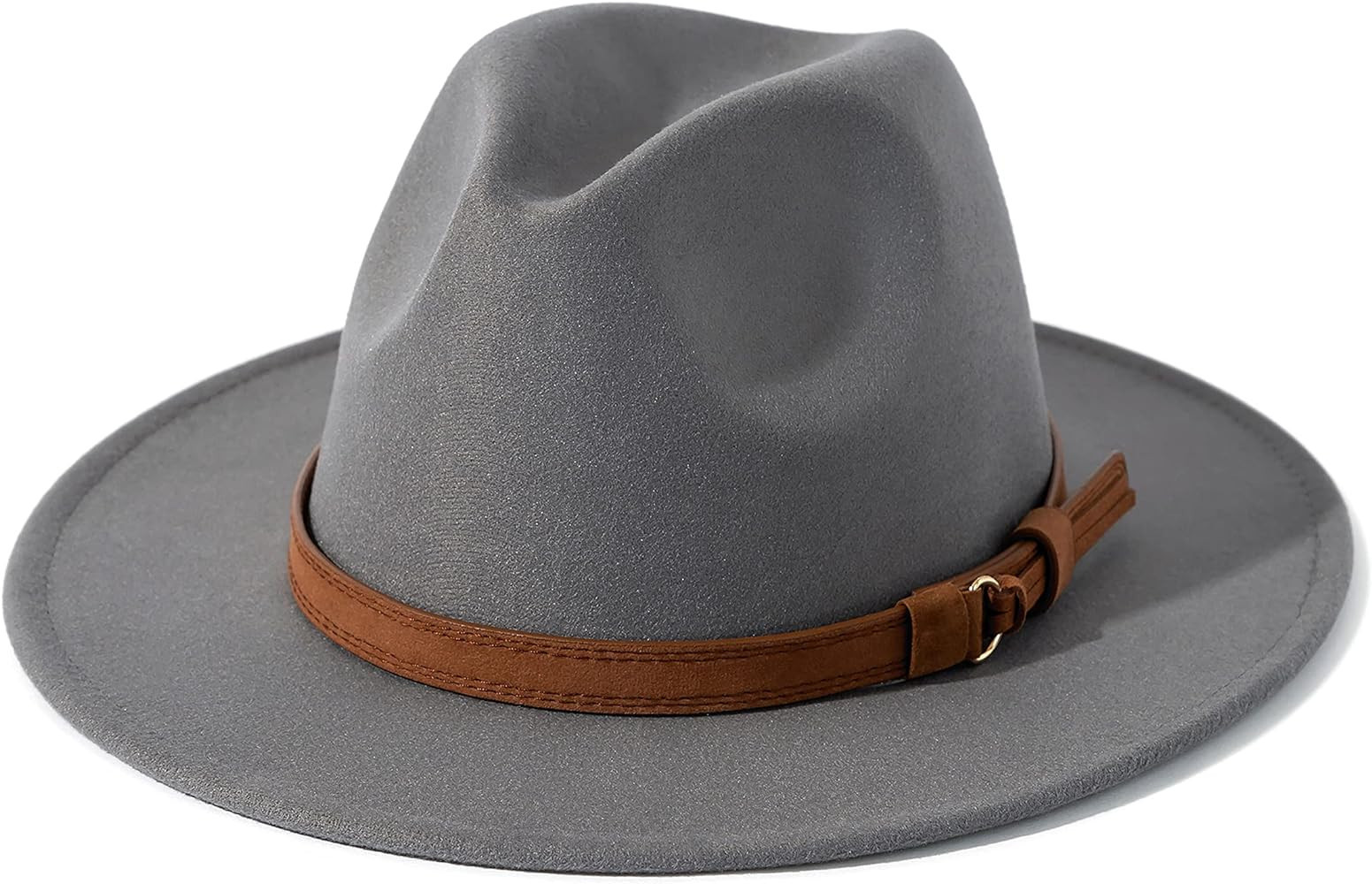 Lisianthus Men & Women Vintage Wide Brim Fedora Hat with Belt Buckle | Amazon (US)
