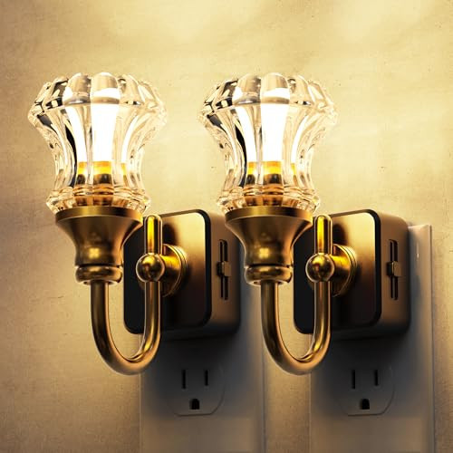 L LOHAS LED Night Lights Plug into Wall, 3000K Soft White LED, Floral Night Lights with Dusk to Dawn Sensor, 0-100lm Adjustable Brightness, for Hallway Bedroom Stairway | Amazon (US)
