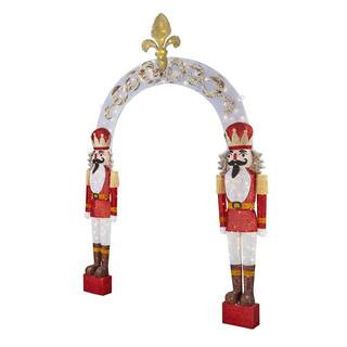 Home Accents Holiday 9 ft Warm White LED Nutcracker Arch Holiday Yard Decoration TY323-1914 - The... | The Home Depot