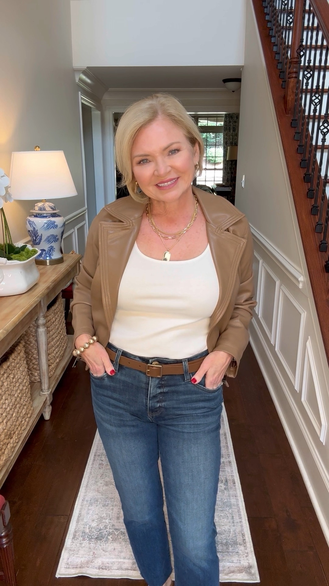 Straight leg jeans are still trending and are the most versatile denim style. I'm wearing these in a size 4/27, medium bodysuit & small jacket.  

Denim trends
Straight leg jeans
Jeans outfit
Leather jacket
Faux leather 
Fall outfits 

#LTKSeasonal #LTKFindsUnder100 #LTKStyleTip