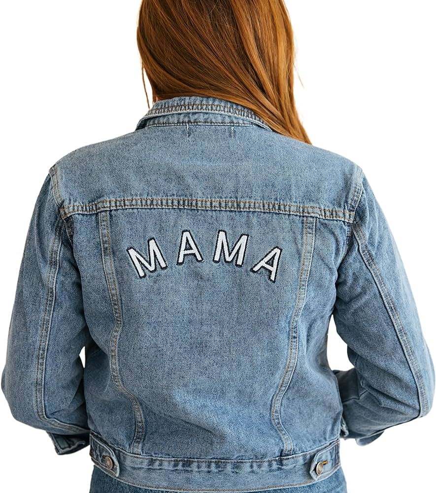 Sunflower Motherhood Blue Denim Mama Jacket | Cute Jean Jacket for Moms | New Mama Gift | Amazon (US)