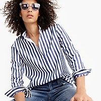 Band-collar popover tunic in bold stripe | J.Crew US