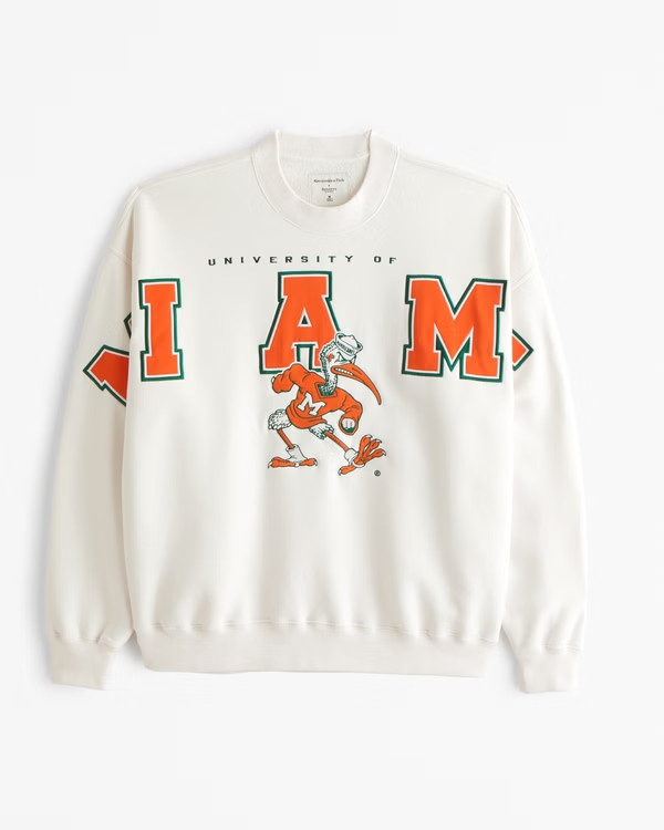 Men's University of Miami Graphic Crew Sweatshirt | Men's Tops | Abercrombie.com | Abercrombie & Fitch (US)
