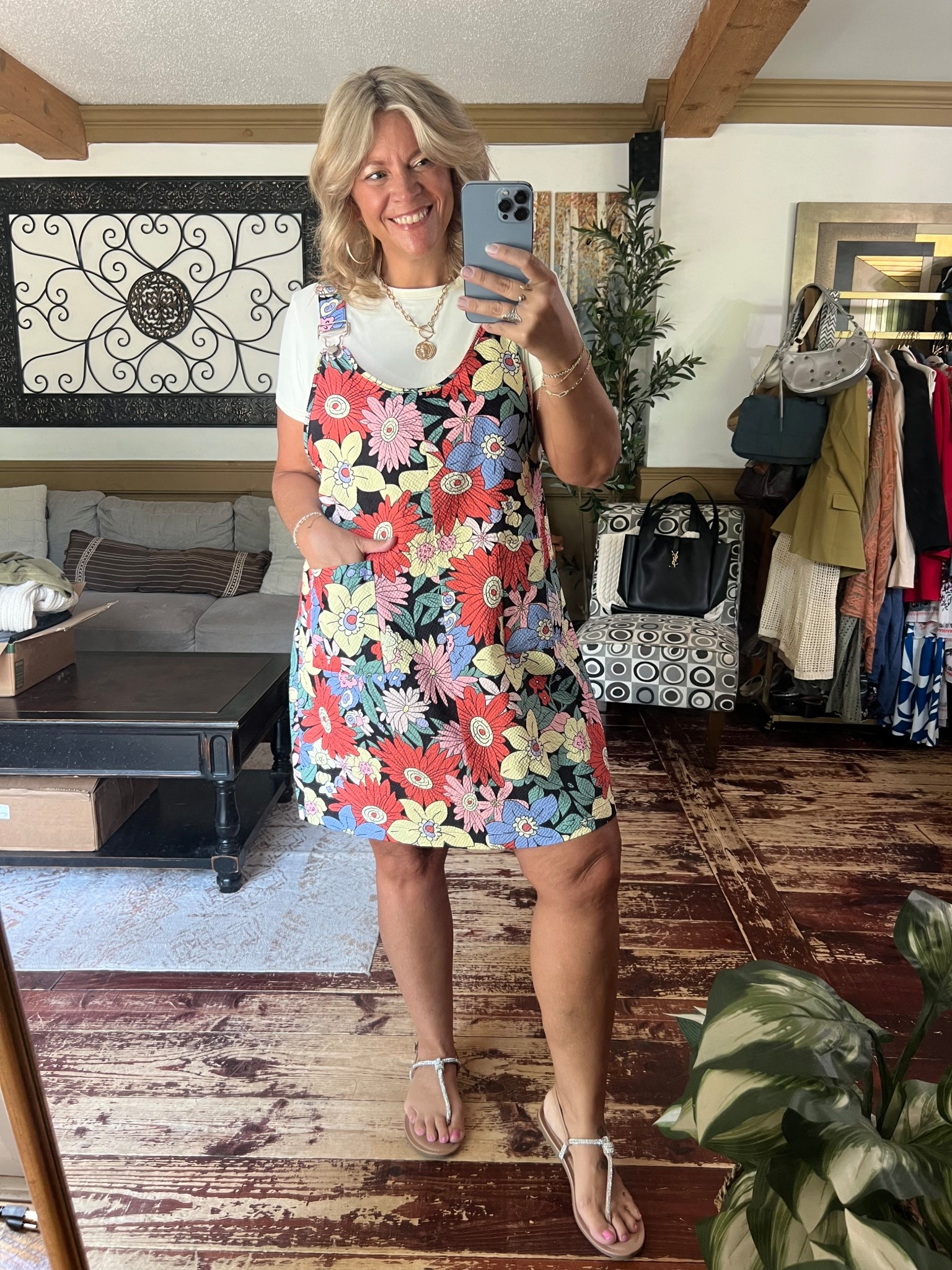 Floral Overall dress size 12, tee size xl- use code BLOOMCHICKOL to save 15% 

#LTKFindsUnder50 #LTKMidsize #LTKPlusSize