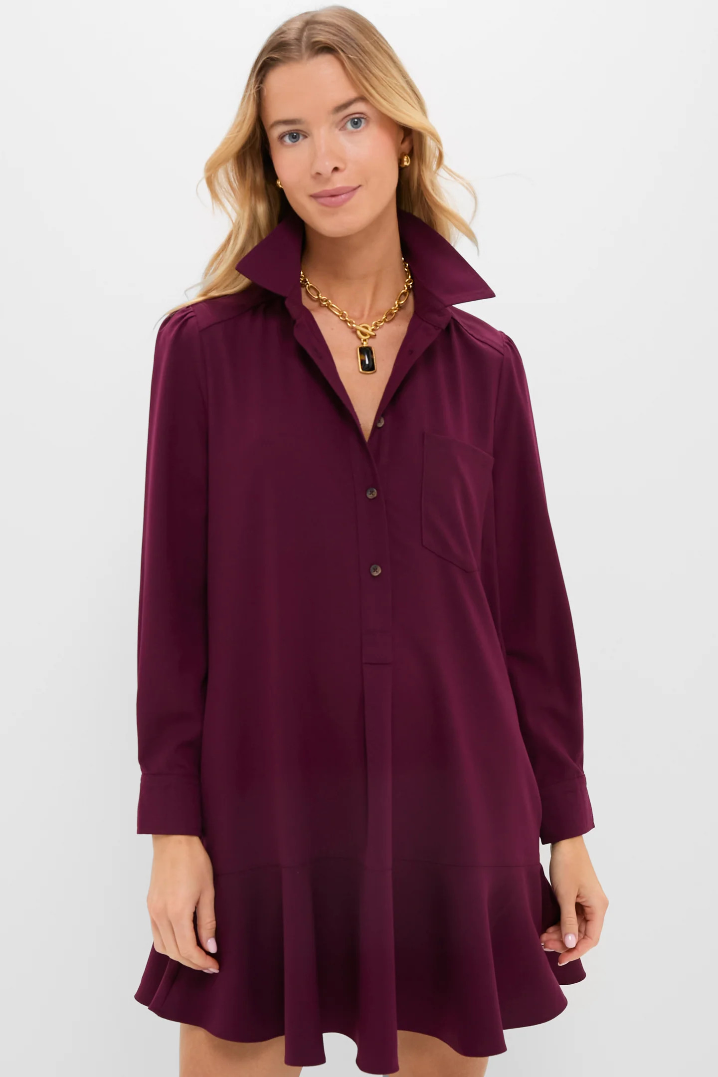 Winetasting Crepe Callahan Shirt Dress | Tuckernuck (US)