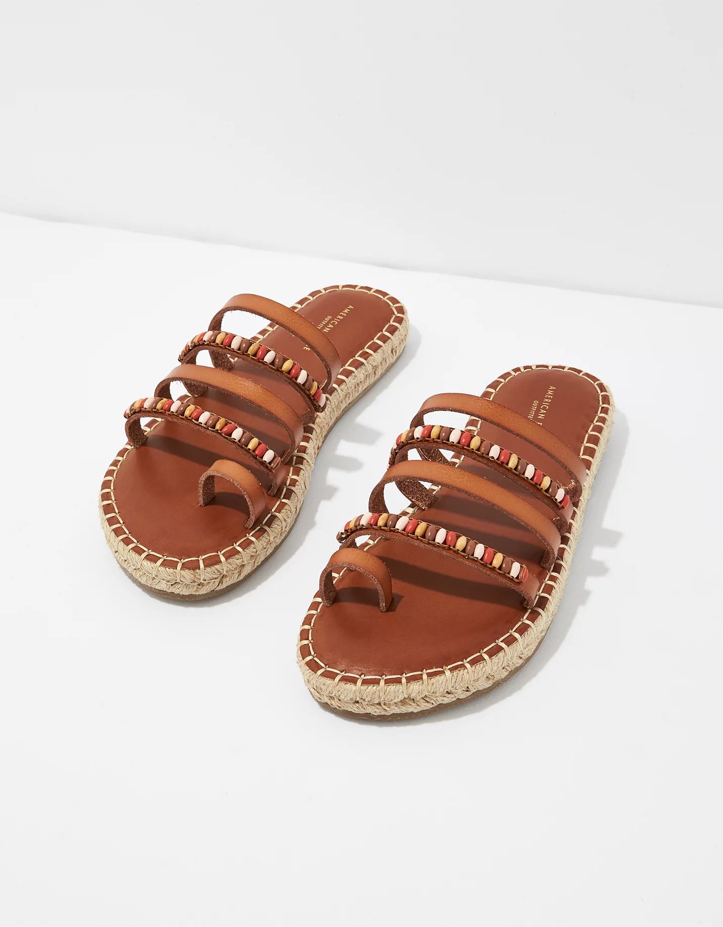 AE Beaded Toe-Ring Espadrille Sandal | American Eagle Outfitters (US & CA)