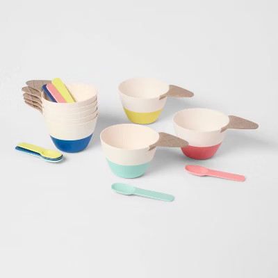 8pk 14 fl oz Ice Cream Dessert Bowls with Spoons - Sun Squad™ | Target