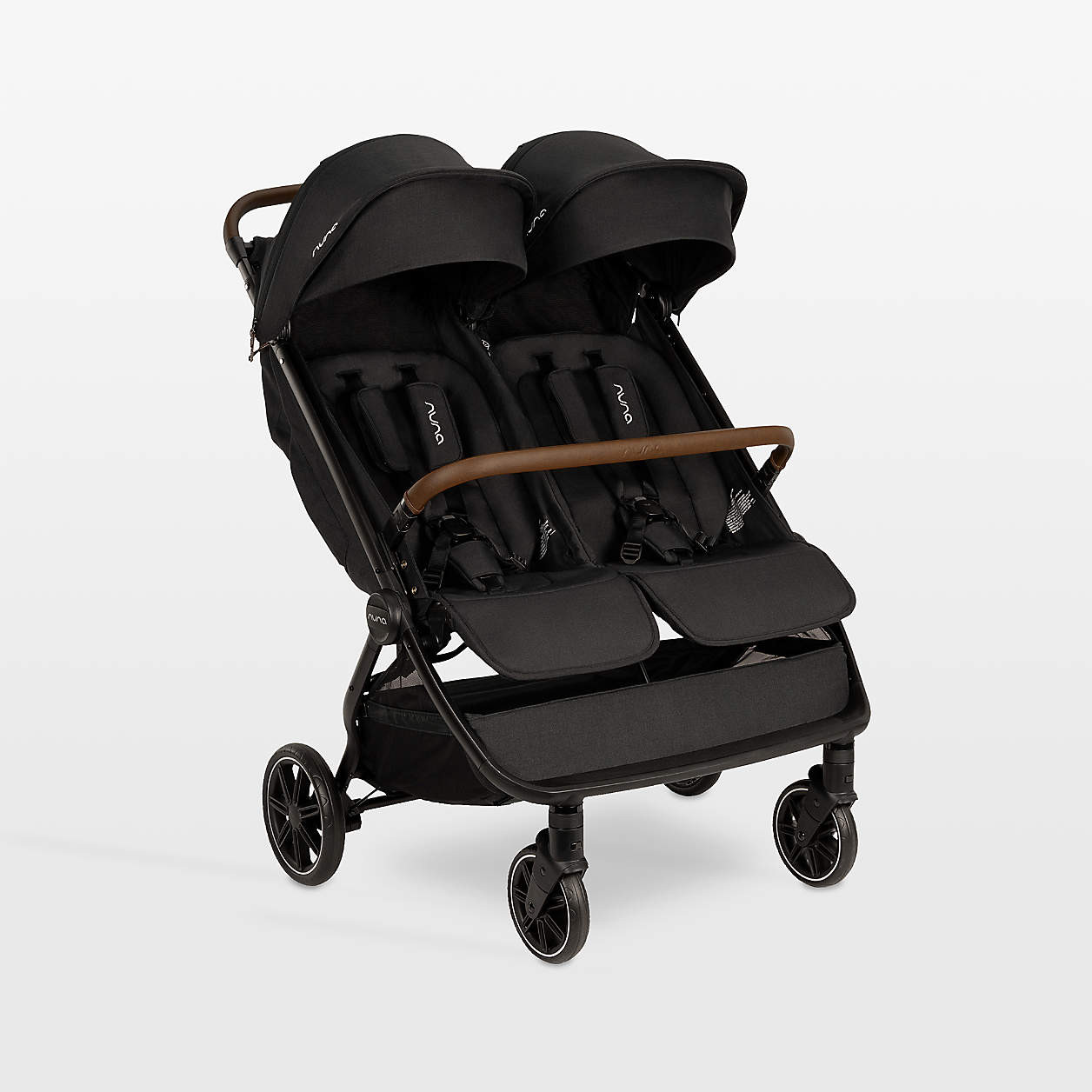 Nuna TRVL Dubl Caviar Black Compact Travel Baby Stroller + Reviews | Crate & Kids | Crate & Barrel