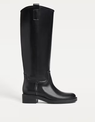 Stradivarius Knee high riding boots in black in black | ASOS | ASOS (Global)