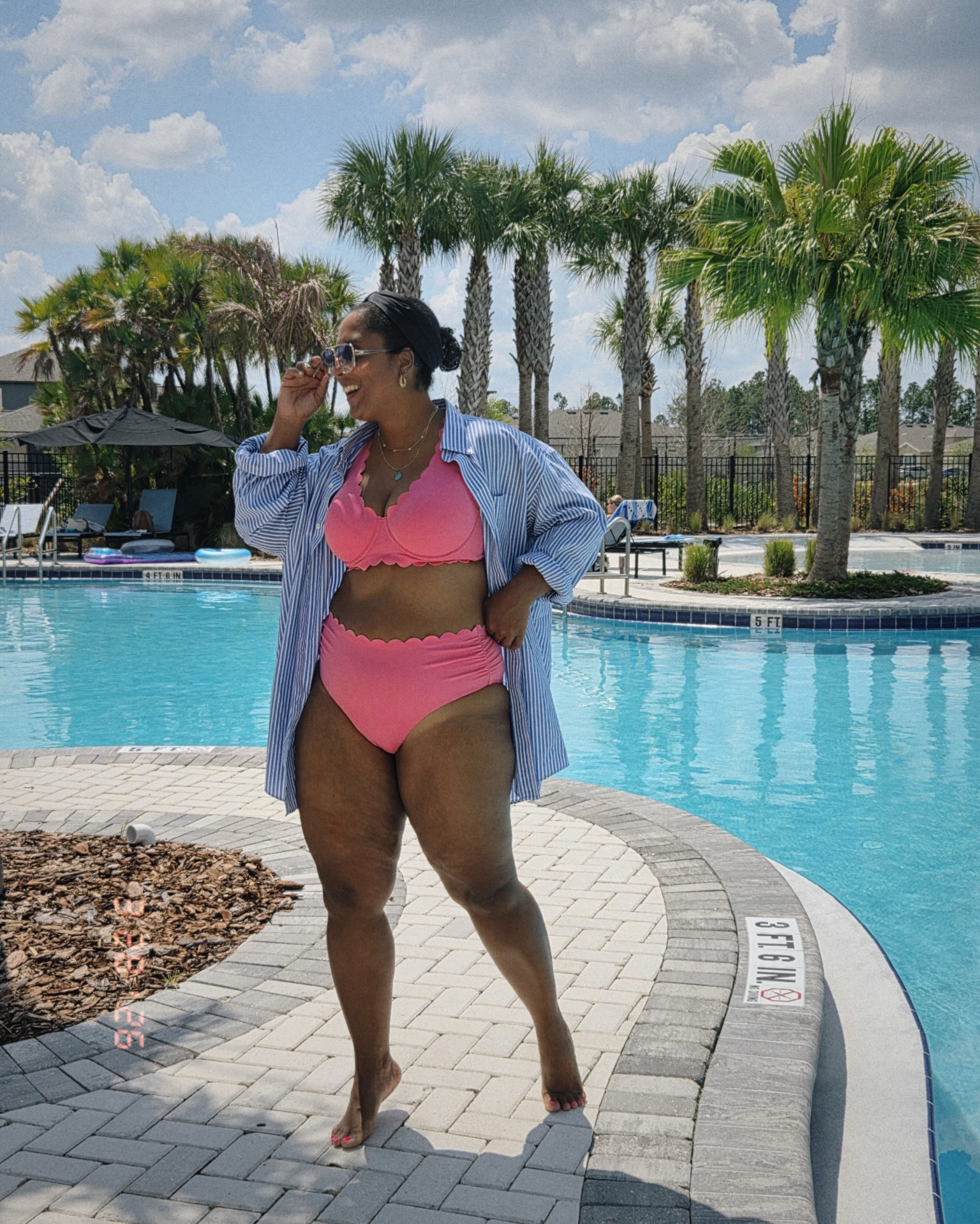 Every time the temps start creeping up, I get a Swimsuits 4 All suit. This scalloped edge pink one is a stunner. You can even cinch the back for a tighter fit at the top  

#LTKOver40 #LTKSwim