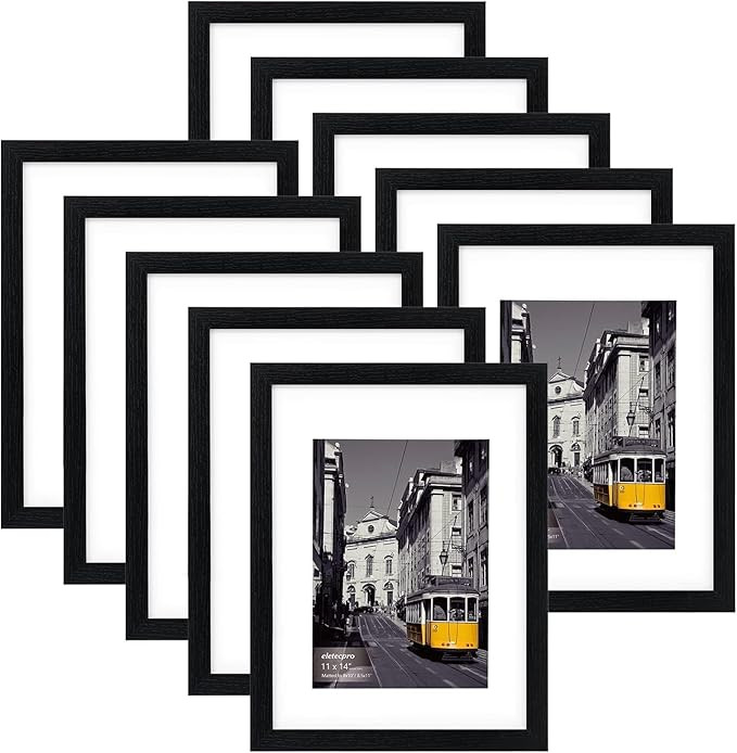 eletecpro 11x14 Picture Frames Set of 10, Picture Frame Collage Wall Decor Display 8x10 Photo Wit... | Amazon (US)