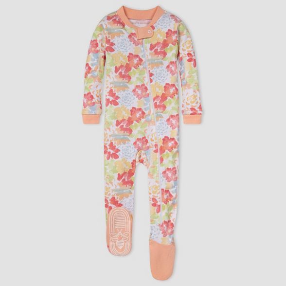 Burt's Bees Baby® Baby Girls' Floral Footed Pajamas - Yellow | Target