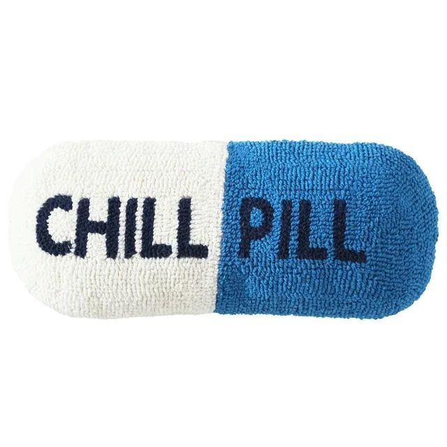 Mainstays 20" x 8" Chill Pill Decorative Pillow, Vanilla and Cobalt Blue | Walmart (US)