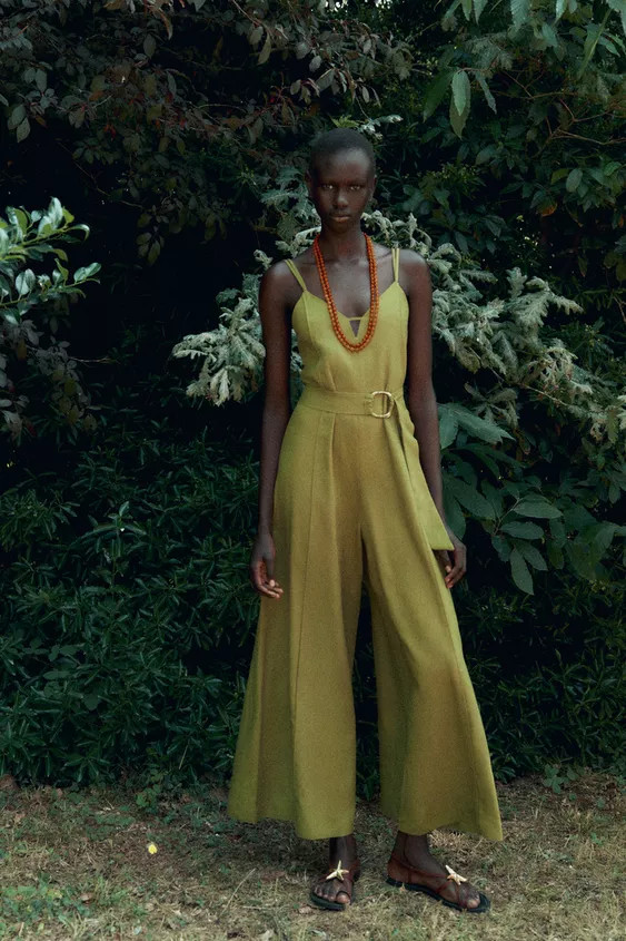 WIDE-LEG STRAPPY LINEN JUMPSUIT | Zara Canada