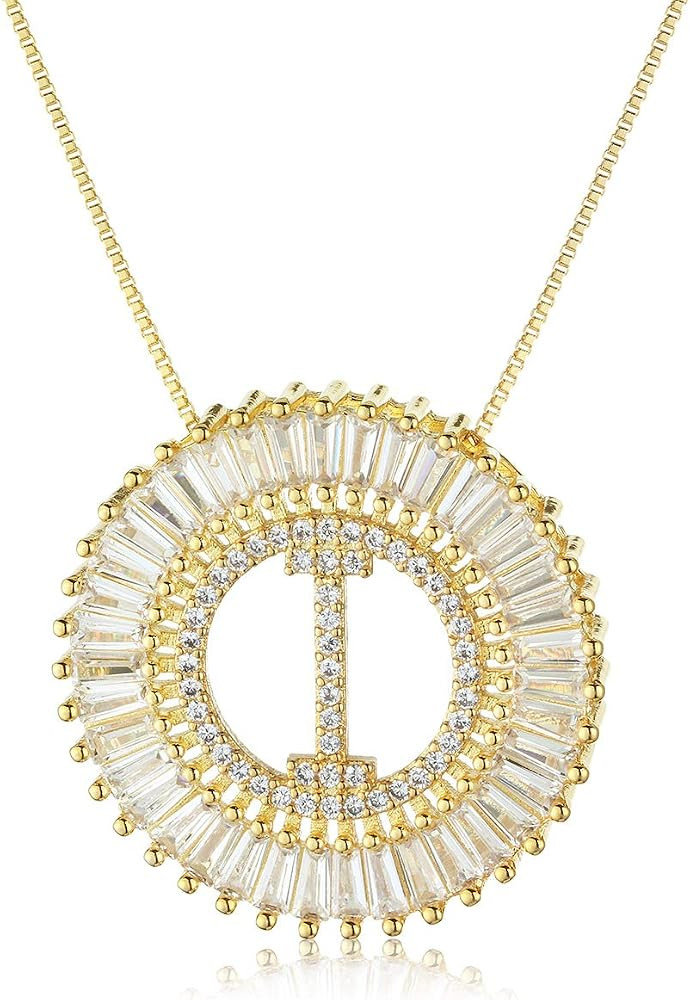 COTTVOTT A-Z Alphabet Pendant Necklaces Charms Women Initial Letter Chain Necklace 4 Colors | Amazon (US)