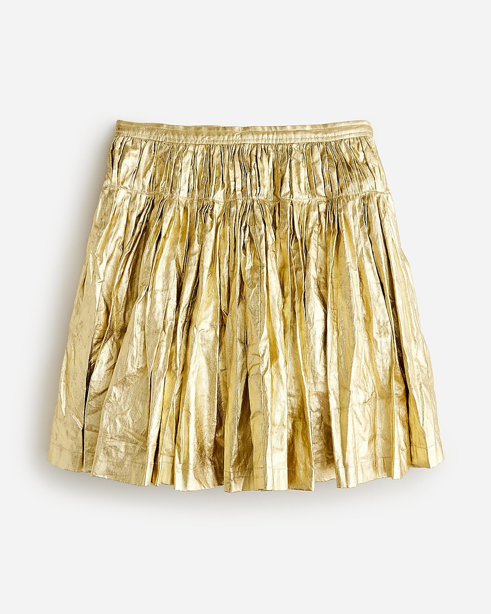 Collection pleated linen skirt in metallic gold | J. Crew US