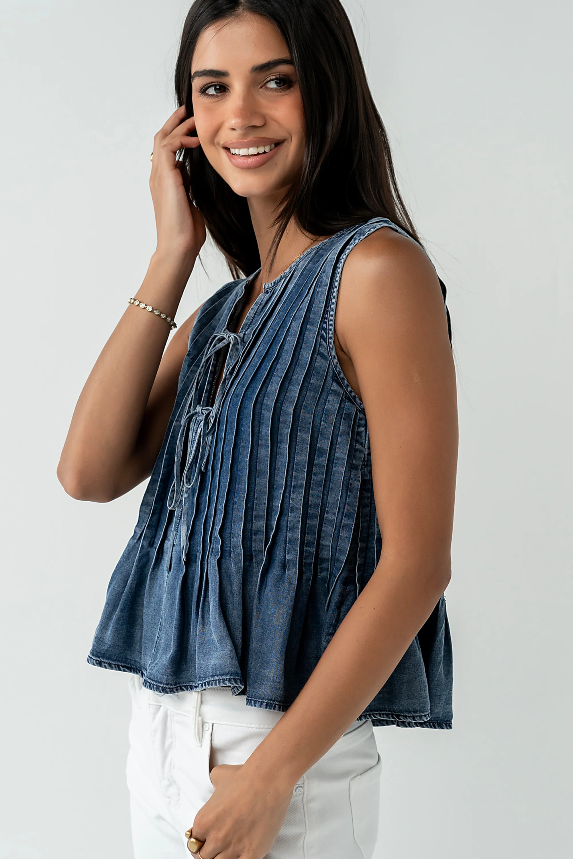 Caiden Pleated Top | Böhme US