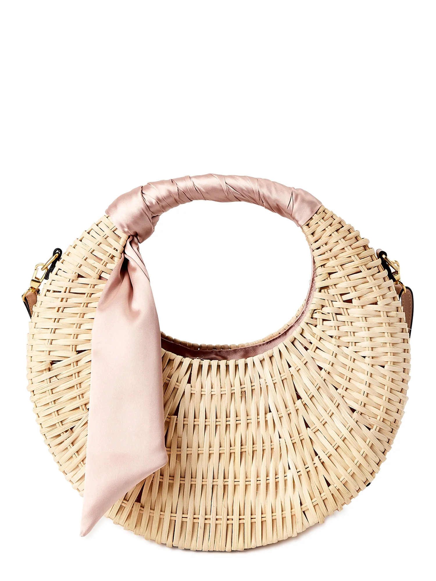 Scoop Women's Large Straw Crescent Crossbody Bag | Walmart (US)