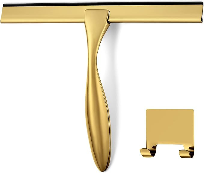 HIWARE All-Purpose Shower Squeegee for Shower Doors, Bathroom, Window and Car Glass - Brass, Stai... | Amazon (US)