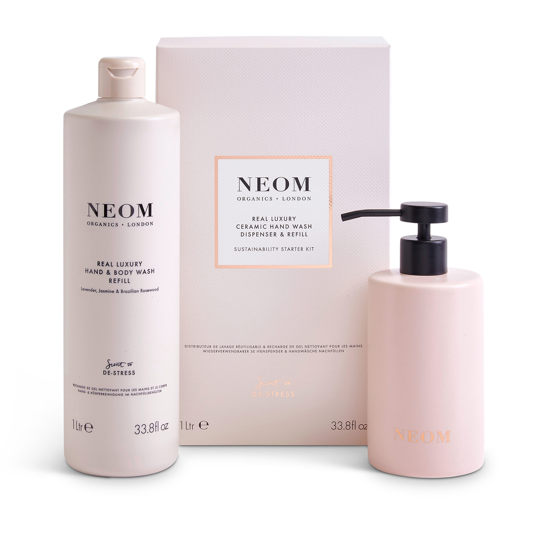 Neom Real Luxury Hand Wash Ceramic Dispenser & Refill | Space NK | Space NK (EU)