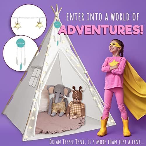 Teepee Tent for Kids - A Fairytale Tipi Tent Kids Love. LED Star Lights, Dream Catcher, Carry Bag... | Amazon (US)