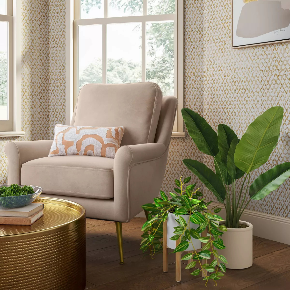 Variegated Trailing Plant in Wood Planter - Threshold™ | Target