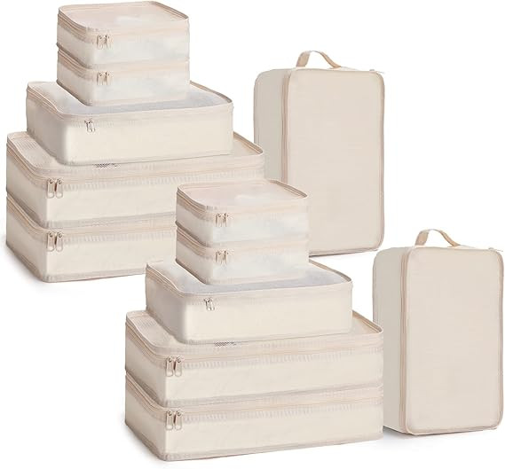 2 Packs 6 Set Travel Packing Cubes Luggage Organizer Set Lightweight Suitcase Organizer Bags with... | Amazon (US)