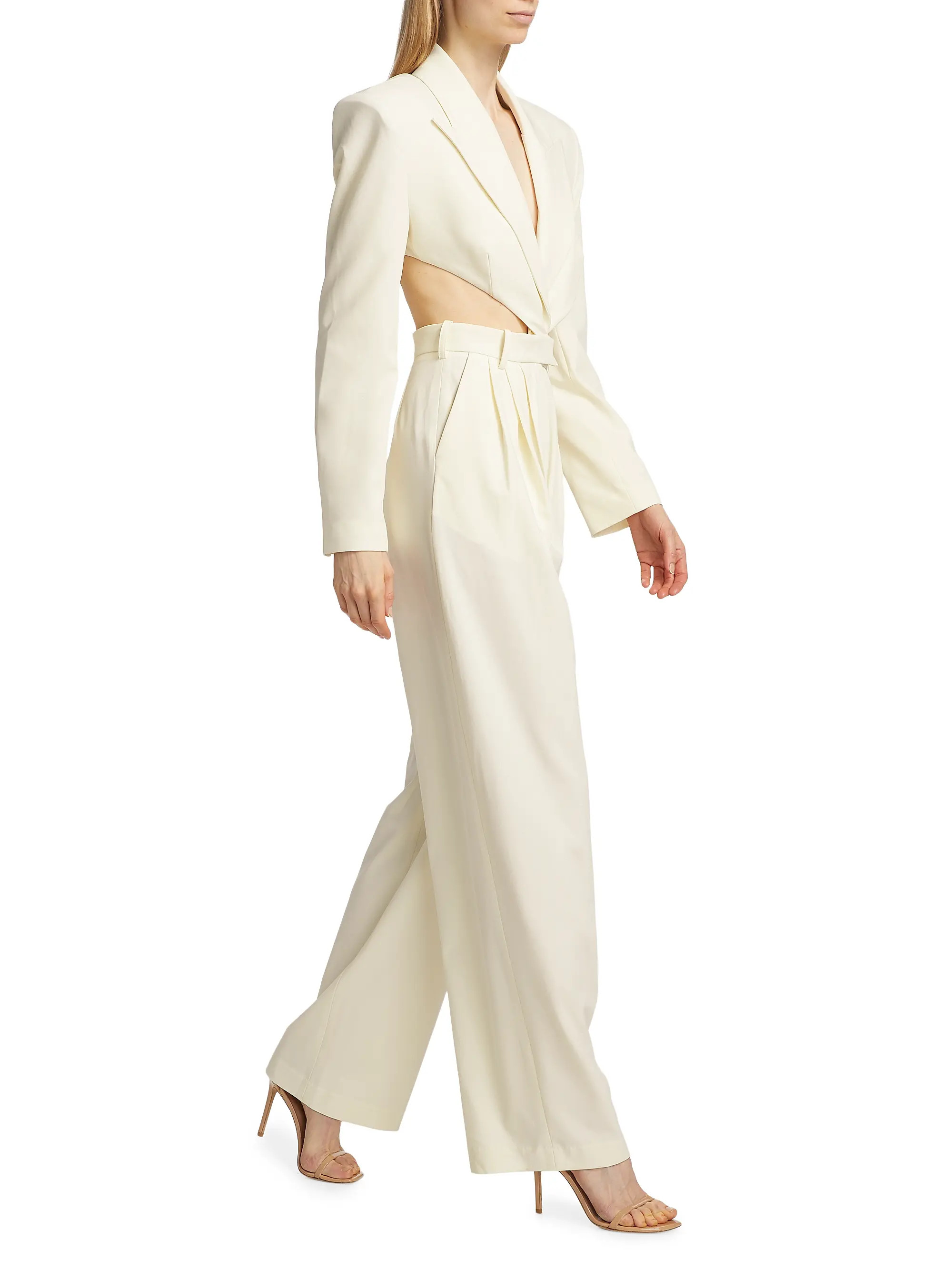 Shop Ronny Kobo Amschel Cut-Out Wide-Leg Jumpsuit | Saks Fifth Avenue | Saks Fifth Avenue