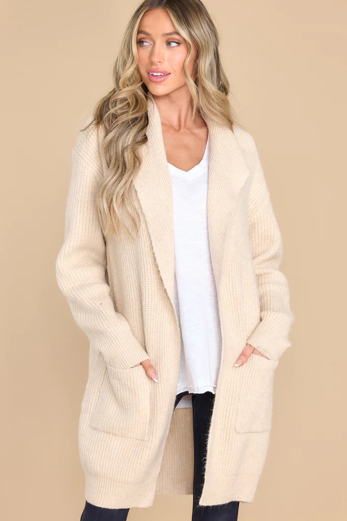 Time To Waste Light Taupe Cardigan | Red Dress 