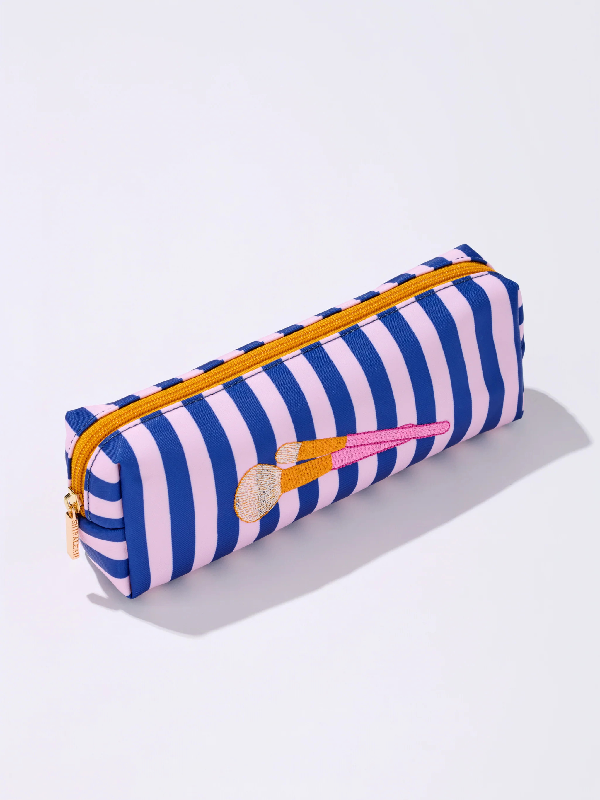 Shiraleah Brush Zip Pouch, Navy | Shiraleah