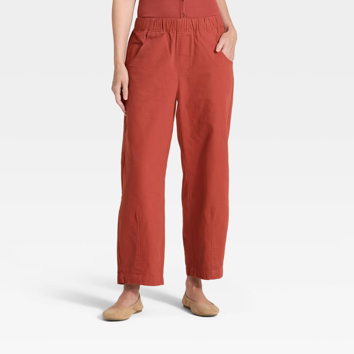 Women's Mid-Rise Barrel Leg Pull-On Pants - Universal Thread™ | Target