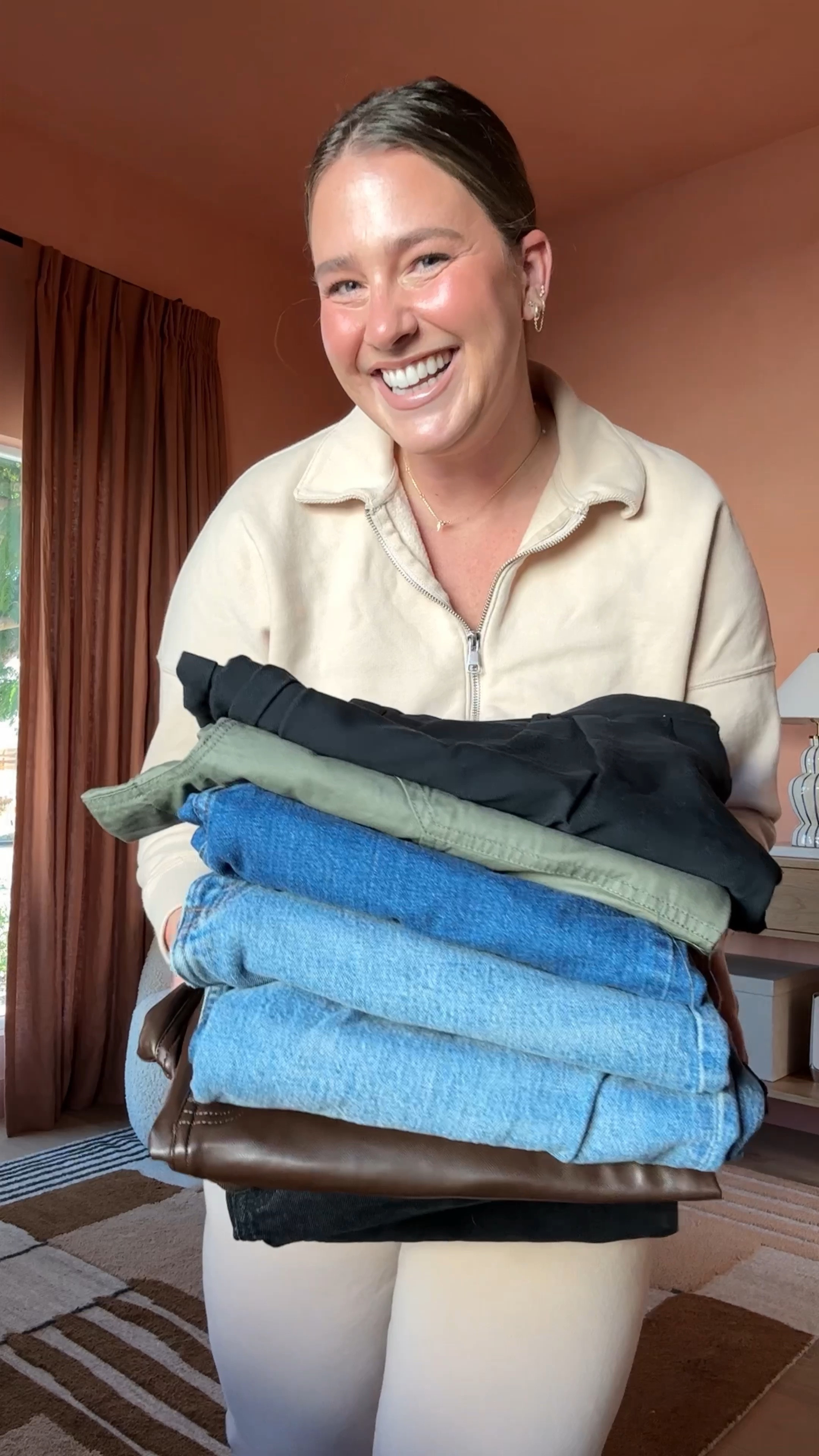 Wearing the size 32 & 33 long in the pants & denim. Wearing a size large in the top! 

#LTKcurves #LTKunder100 #LTKsalealert