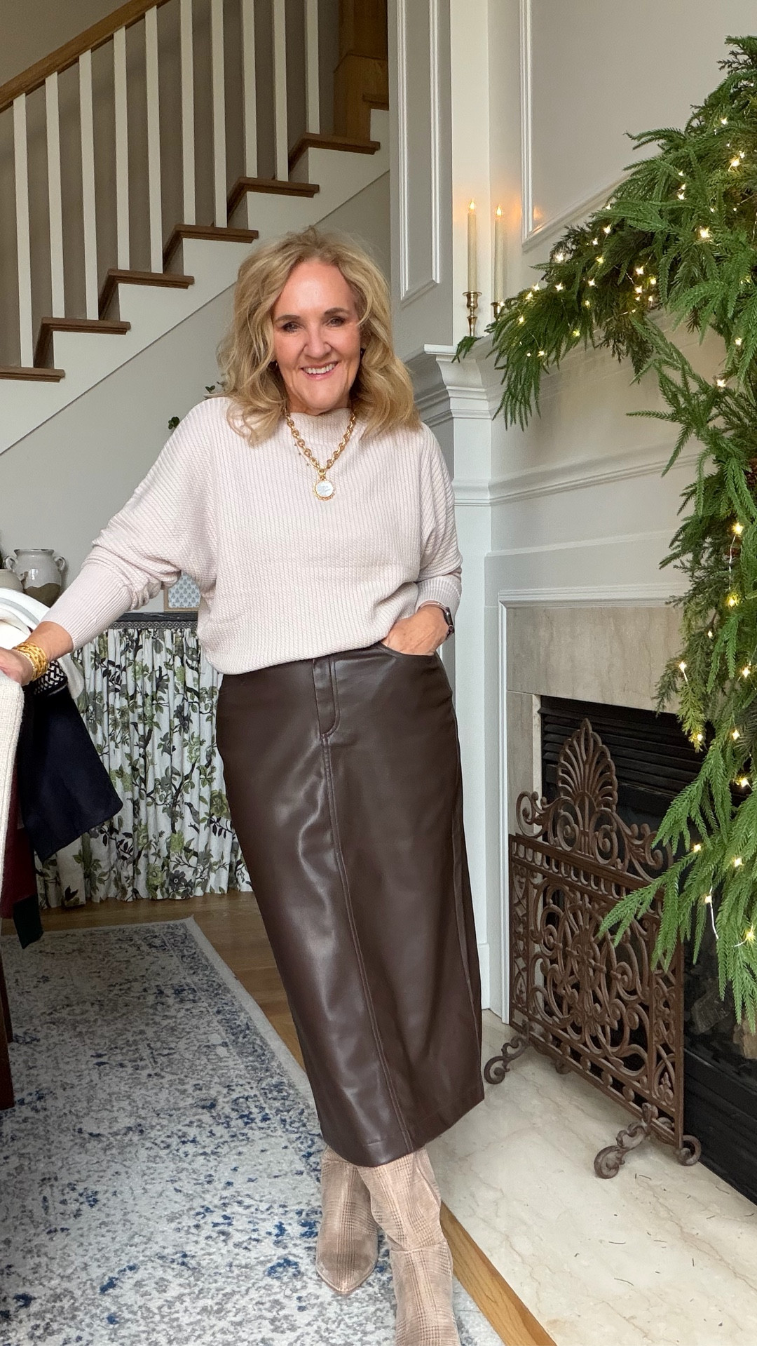 Nordstrom rack, fines wearing size medium or size 8. The boots I did size up a half size they’re beautiful suede. I wore this outfit last night and added a camel wrap coat. I will link a few options so elegant.

#LTKFindsUnder100 #LTKOver40 #LTKWorkwear