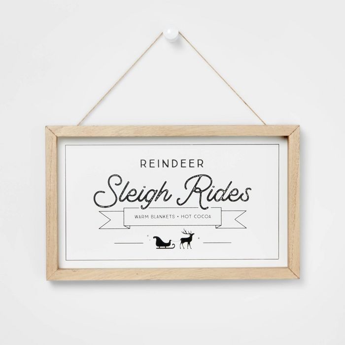 Shadow Box Hanging Sign White & Natural - Wondershop™ | Target
