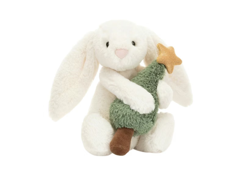Jellycat Bashful Bunny with Christmas Tree Plush | StockX