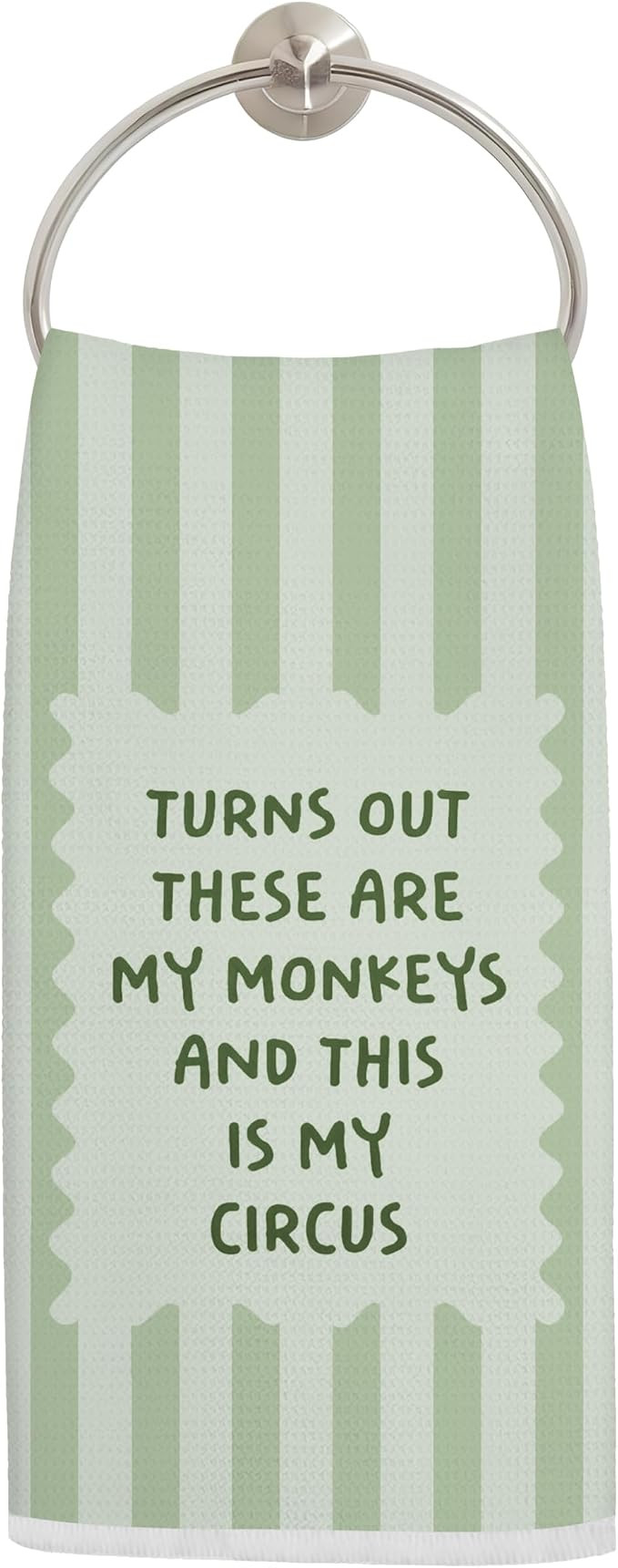 Funny Green Striped Kitchen Towels, Funny Mom Boss Gifts Hand Towels for Bathroom, Turns Out Thes... | Amazon (US)