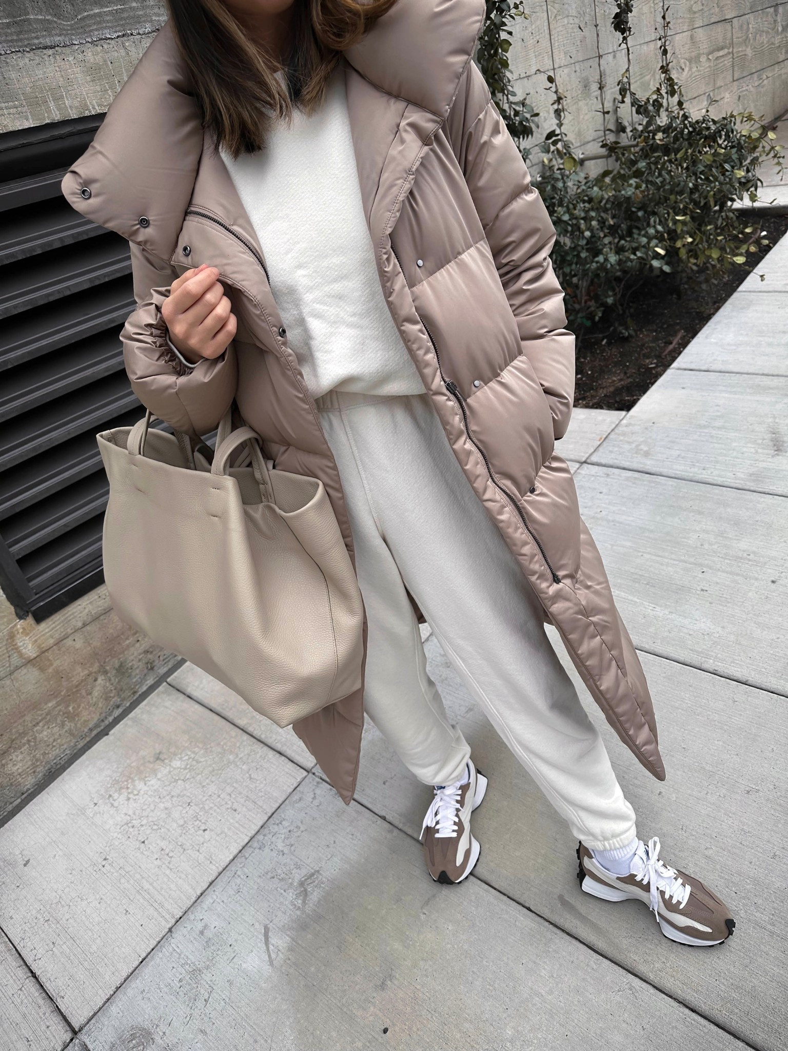 These Jenni Kayne sweat sets have been a winter wardrobe staple of mine for 4+ years. Elevated and petite-friendly sweats to leave the house in. Pricey, but quality is amazing.

Uniqlo puffer coat xxs (old)
Jenni Kayne sweatshirt small Color: Cream
Jenni Kayne sweatpants xs Color: Cream
New Balance 327 Taupe 4.5 mens
Cuyana Easy Small tote in Stone

Winter style, winter outfits, petite style, athleisure 

#LTKPetite #LTKootd #LTKSeasonal