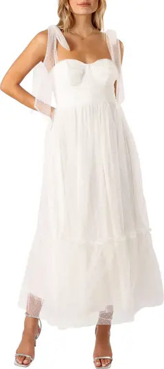 Floret Bow Strap Sweetheart Neck Maxi Dress | Nordstrom